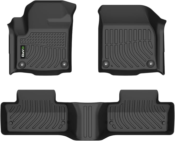 Floor Mats Custom for Range Rover Evoque 2012-2019(Not for Convertible) All Weather Protection TPE Heavy Duty Non-Slip Automotive Floor Liners Fits Front& 2nd Row Full Set Accessories, Black