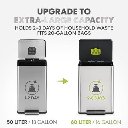 SIMPLI-Magic Infinity Edge 60L / 16 Gallon Kitchen Trash Can