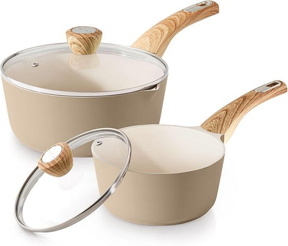 SENSARTE 2.0 & 3.0 Quart Ceramic Sauce Pan Sets