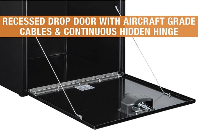 Buyers Products 1703330 Black Steel Underbody Truck Tool Box – 16 x 14 x 18 Inch - Truck Bed & Underbelly RV Storage Box, Locking T-Latch, Weather-Resistant, Heavy-Duty Flatbed Job Box, Made in USA