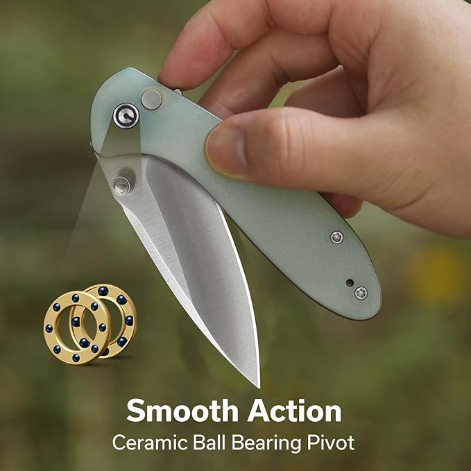 CIVIVI Faeger Pocket Folding Knife for EDC, 2.98" Swedish 14C28N Blade G10 Handle, Reversible Clip for Men Women Outdoor Carry C24031-3 (Natural)