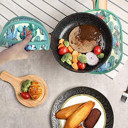 Pot Holders Set of 2 with Transparent Clear Silicone Shell and Nice Cactus