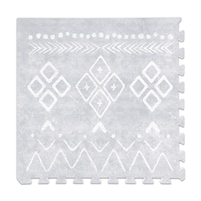 Lillefolk Baby Play Mat for Floor – 6x6ft Gray | Soft Non Toxic Premium EVA Foam Tiles for Tummy Time, Crawling & Playroom – Waterproof for Hard Floors Mat for Babies & Toddlers (9 Tiles)