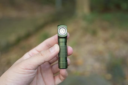 Manker E02III Everyday-Carry Flashlight, USB-c Rechargeable 10440 / AAA Flashlight, Pocket EDC flashlightwith Magnetic Tail, Reversible Clip (560 Lumens 6500K Cool White, Army Green)