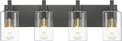 METWET 4-Light Bathroom Light Fixtures, Modern Vanity Lighting Fixtures Over