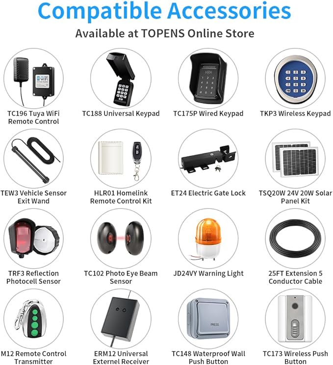 TOPENS A8132 Dual Swing Gate Opener Heavy Duty Automatic Gate Motor