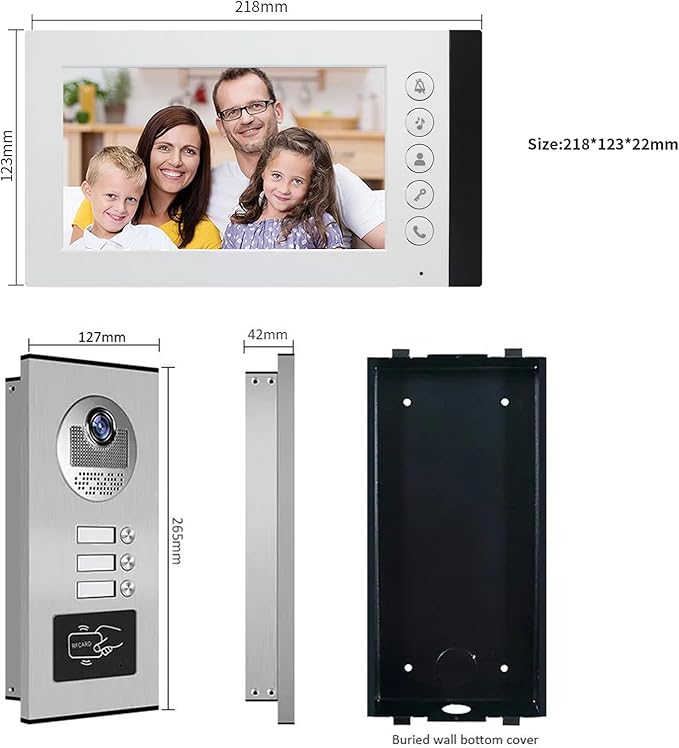 ANJIELO SMART Wired Video Multifamily Apartment Intercom System,