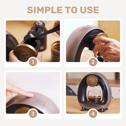 Single Serve Coffee Maker, Fast Brew in 2 minutes, Stylish＆Compact Design