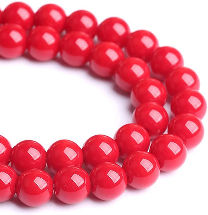 4MM 90PCS Red Glass Round Spacer Loose Beads for Jewelry Making 15 inches DIY Bracelet Necklace