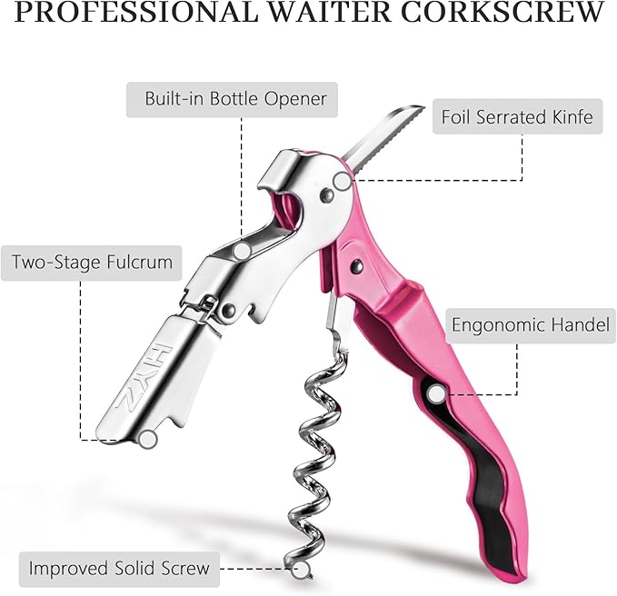 HYZ 2-Pack Wine Opener Waiter Corkscrew, Professional Wine Key