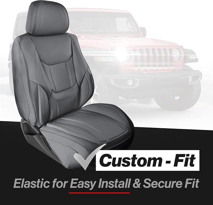 Coverland Custom SUV Car Seat Covers Full Set for [2005-2012 Ford Escape] - Protector Car Seat Cover Water Resistant Leather Memory Form Back Support Seat Cushion [Full Set-Dark Gray]