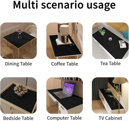 Runner for Dresser Top Bedroom - 17x90 Inch Waterproof Easy to Clean Can Conceal Flaws Protector The Table Top from Scratches Used for Coffee Table Dresser(Black+Black 17x90)