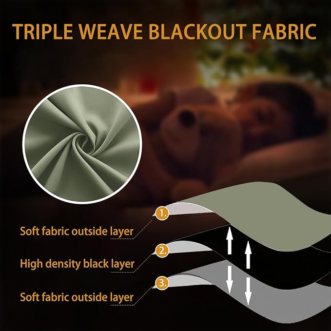 KOUFALL Vintage Curtains Blackout 90 Inch Long