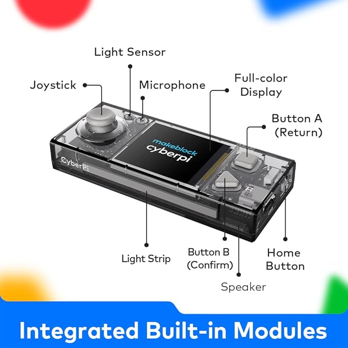 Makeblock Cyberpi Project-Based Kit, Coding for Kids 8-12 Support Scratch & Python Programming, STEM Programmable Robot Supports AI & IoT Technology with Built-in WiFi Module