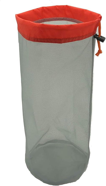 Alemon Small to XXlarge 5 Pcs Drawstring Mesh Stuff Sack, Ditty Bags Storage Pouch Bags Sleeping Bag for Travel Camping Hiking, Ultralight, Set of 5