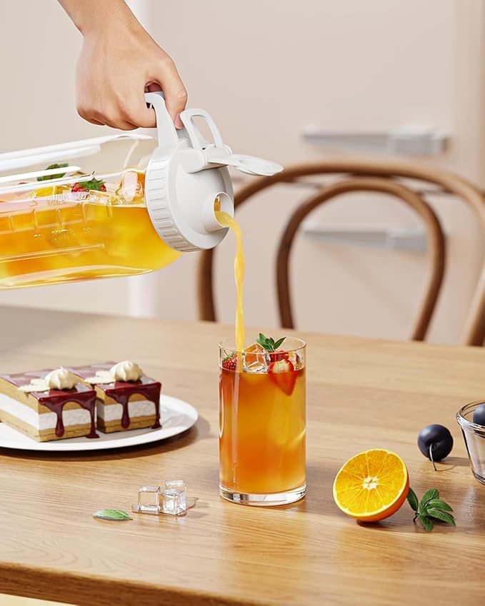 64oz Glass Pitcher, 2 Quart Mason Jar Pitcher