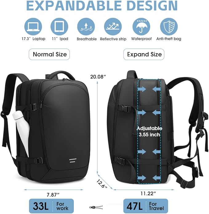 TANGCOLR Vacuum Travel Backpack