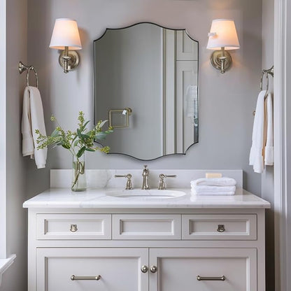 ANDY STAR Chrome Bathroom Mirror, 22x30 Inch Polished Nickel Vanity Mirror