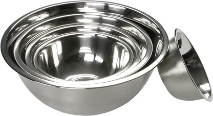 Chef Craft Brushed Mixing Bowl Set, 5 Piece Set, Stainless Steel
