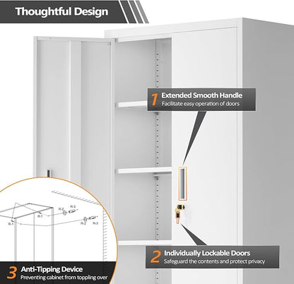 VINGLI Rolling Metal Storage Cabinet