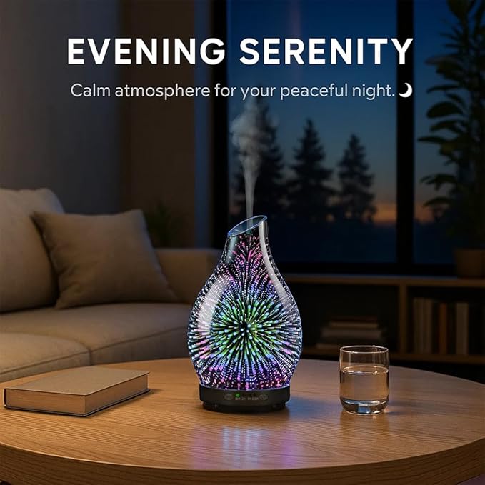 Essential Oil Diffuser & Essential Oils Set, Glass Aromatherapy Diffuser