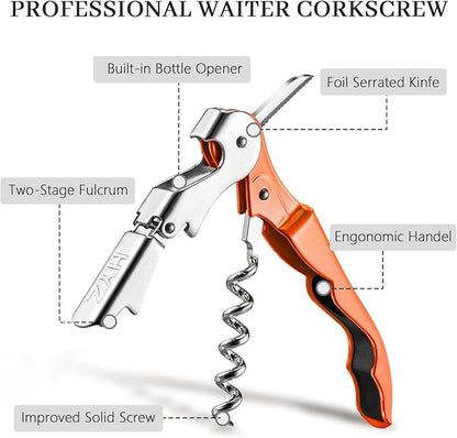 HYZ 2-Pack Wine Opener Waiter Corkscrew, Professional Wine Key