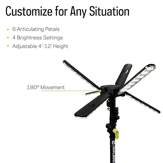 Goal Zero Skylight – 6000-Lumen Portable Telescoping LED Light Provides 300’ of Lighting, Adjustable 4’-12’ Height –Use for Camping, Tailgating, Outdoor, Work & Jobsite