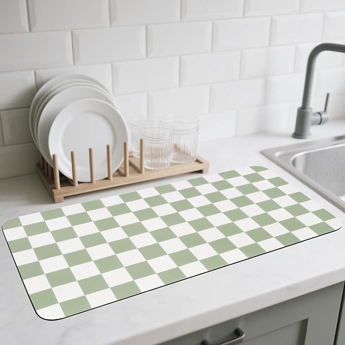 CooRug Checkered Dish Drying Mat
