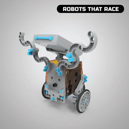 Discovery #Mindblown STEM 12-in-1 Solar Robot Creation 197-Piece Kit with Working Solar Powered Motorized Engine and Gears, Construction Engineering Set for Ages 8 and Up