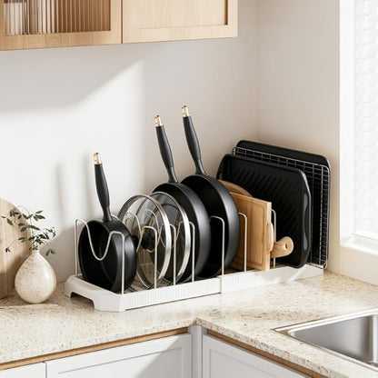 MUDEELA Pots and Pans Organizer under Cabinet, Pot Rack