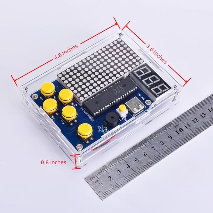 DIY Electronic Game Console Soldering Practice Kit, 4-in-1 Retro Games, LED Matrix Display, Educational Soldering Practice Project