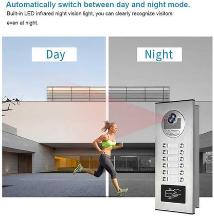 Wired Video Multifamily Apartment Intercom System, 2/3/4/6/8/10/12 Units 7 inch