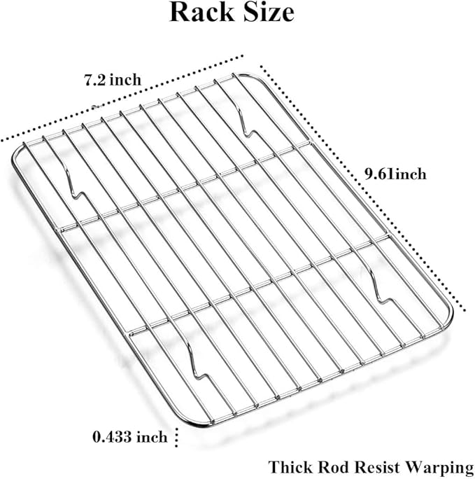 Wildone Baking Sheet with Rack Set, Stainless Steel Cookie Pan baking Tray with