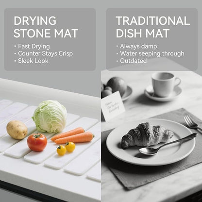 Stone Drying Mat for Kitchen Counter, Drying Matt Kitchen Counter, Stone Dish