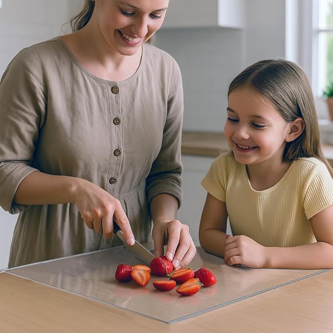 Acrylic Cutting Board with Counter Lip, Non-Slip Cutting Board