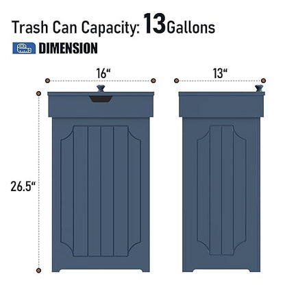 Function Home Trash Can Cabinet, 13 Gallon Kitchen Garbage Can, Wood Recycling
