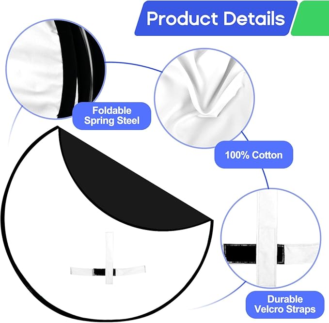 Portable Black White Screen Chair, 57 in Screen Backdrop