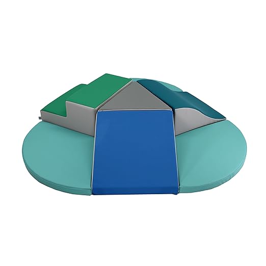FDP SoftScape Toddler Playtime Junction 360 Climber Plus Side Pads, Indoor Active Play Structure for Toddlers and Kids; Safe Soft Foam for Crawling, Climbing, Sliding (7-Pc) - Contemporary, 13800-CT