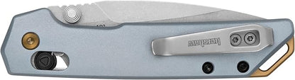 Kershaw Mini Iridium Folding Pocket Knife, 3 inch D2 Steel Blade, DuraLock, Aluminum Handle, Pocketclip