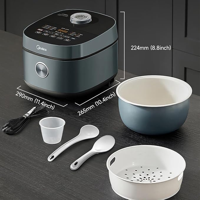 Midea 8 Cups Uncooked Rice Cooker, Non-stick Ceramic Rice Cooker