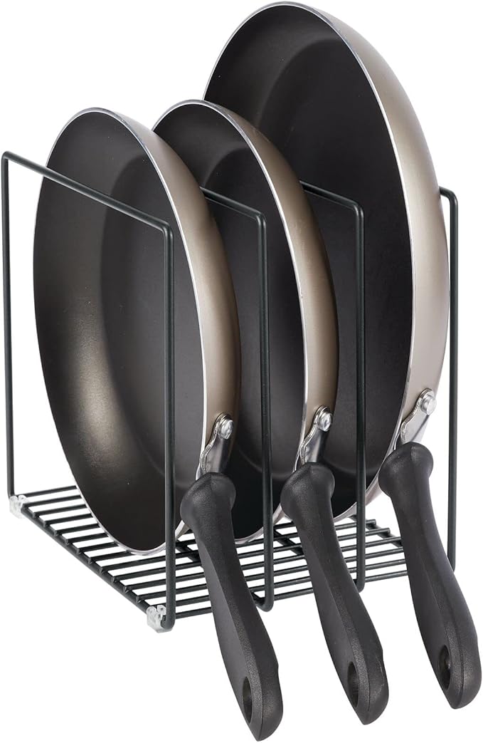 mDesign Steel Storage Tray Organizer Rack