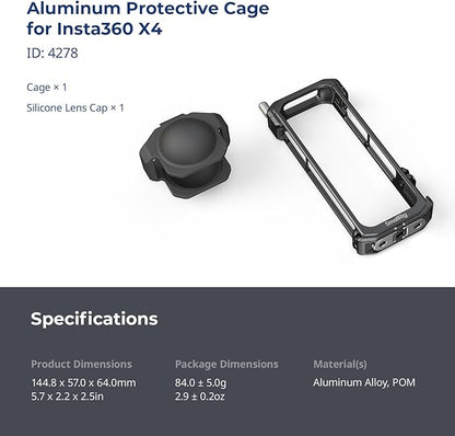 SMALLRIG Cage for Insta360 X4, Aluminum Protective Case for Insta 360 X4