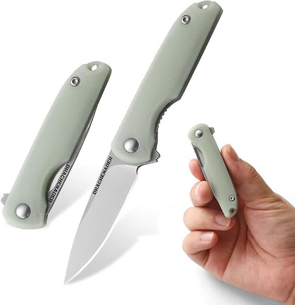4-24/25" Mini Pocket Knife for Men and Women, Small Folding EDC Knife, 2.04" Silver Sharp Blade, ABS Handle, for Outdoors, Hiking, Camping, (Natural)