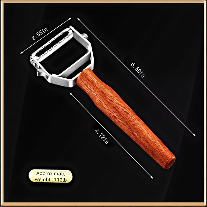Vegetable Peeler, Stainless Steel Y-Shaped Blade with Wooden Handle, Multi-Purpose Kitchen Tool for Fruits and Vegetables, 6.3 Inches