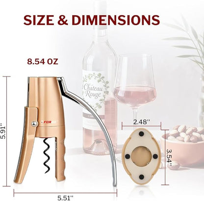 Forge Quality Compact Vertical Lever Corkscrew Wine Opener