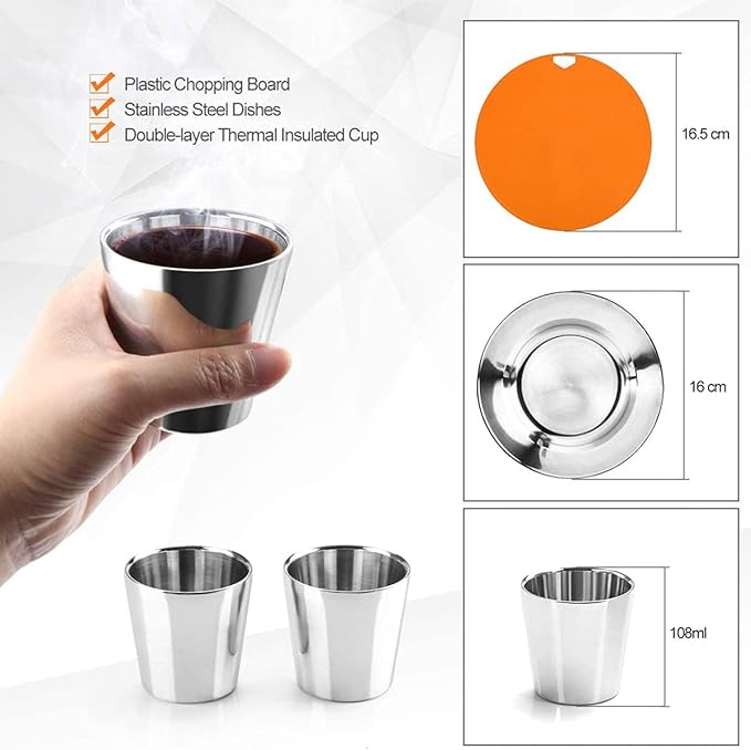 Pots and Pans Set Lixada Outdoor Camping Cookware Mess Kit Camping Cooking Set Tableware with Stove Spoon Fork Cutter for Camping Hiking Backpacking Picnic