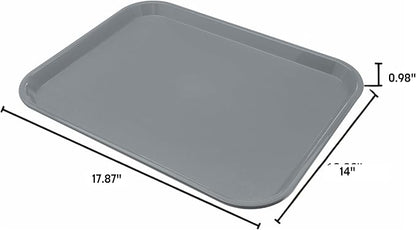 Carlisle FoodService Products Fast Food Cafeteria Tray 14" x 18", Durable Polypropylene with Slip-Resistant Surface, Stackable for Cafes and Schools, BPA-Free, Burgundy (Pack of 12)