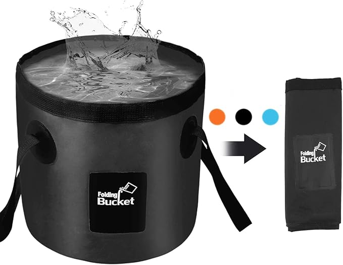 Esthesia Collapsible Bucket, 5 Gallon Portable Folding Water Container for Travelling, Camping, Hiking, Fishing, Gardening