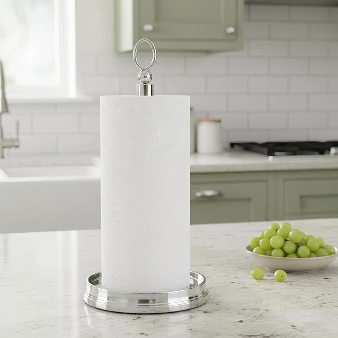 KASUNTO Paper Towel Holder Steel Paper Holder countertop，Black Paper Towel