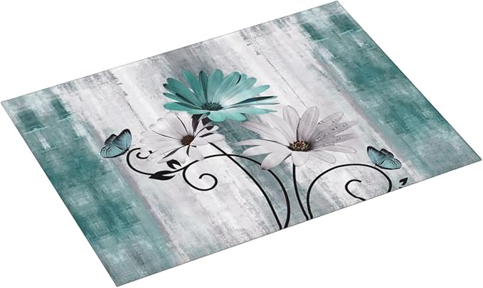 Floral Dish Drying Mat 18x24 Inches